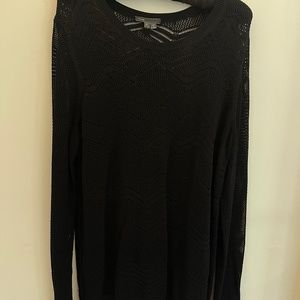 VINCE mesh sweater, black. Size XL.